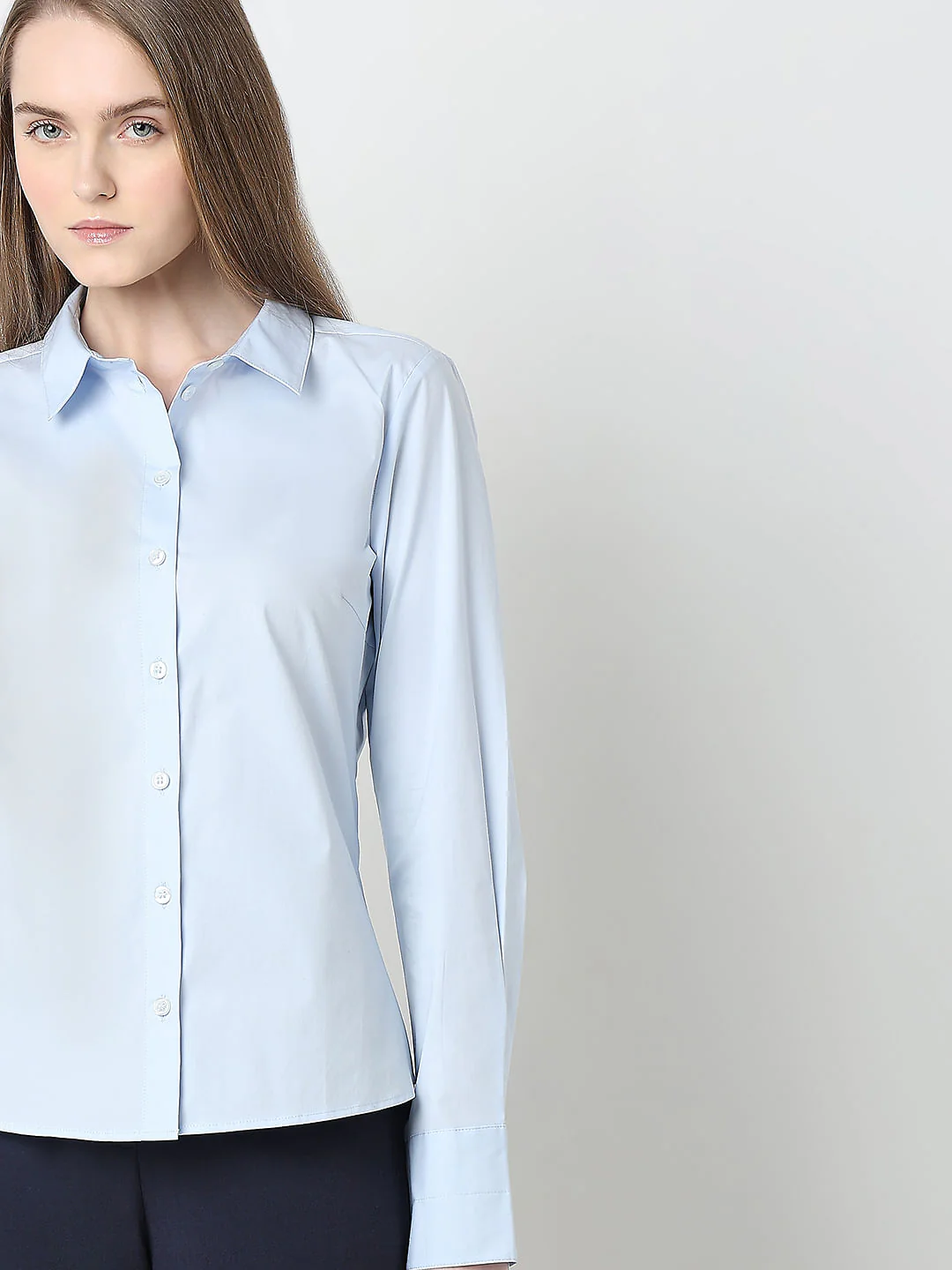 Light Blue Fitted Full Sleeves Shirt - Image 6