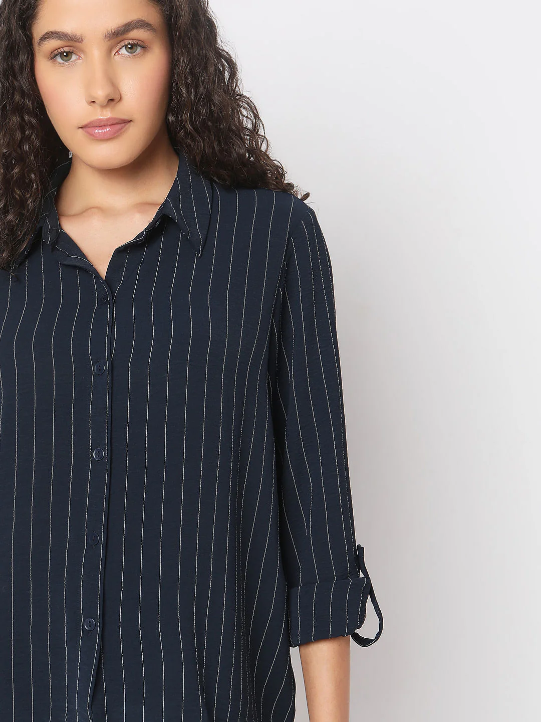 Navy Blue Striped Shirt - Image 6