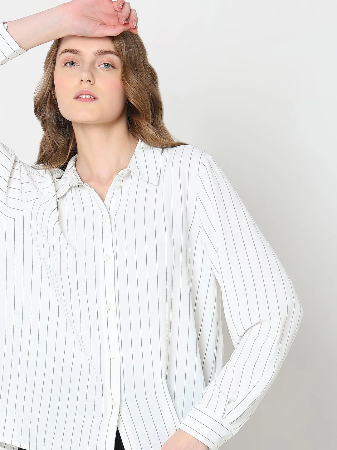 White Striped Formal Shirt - Image 5