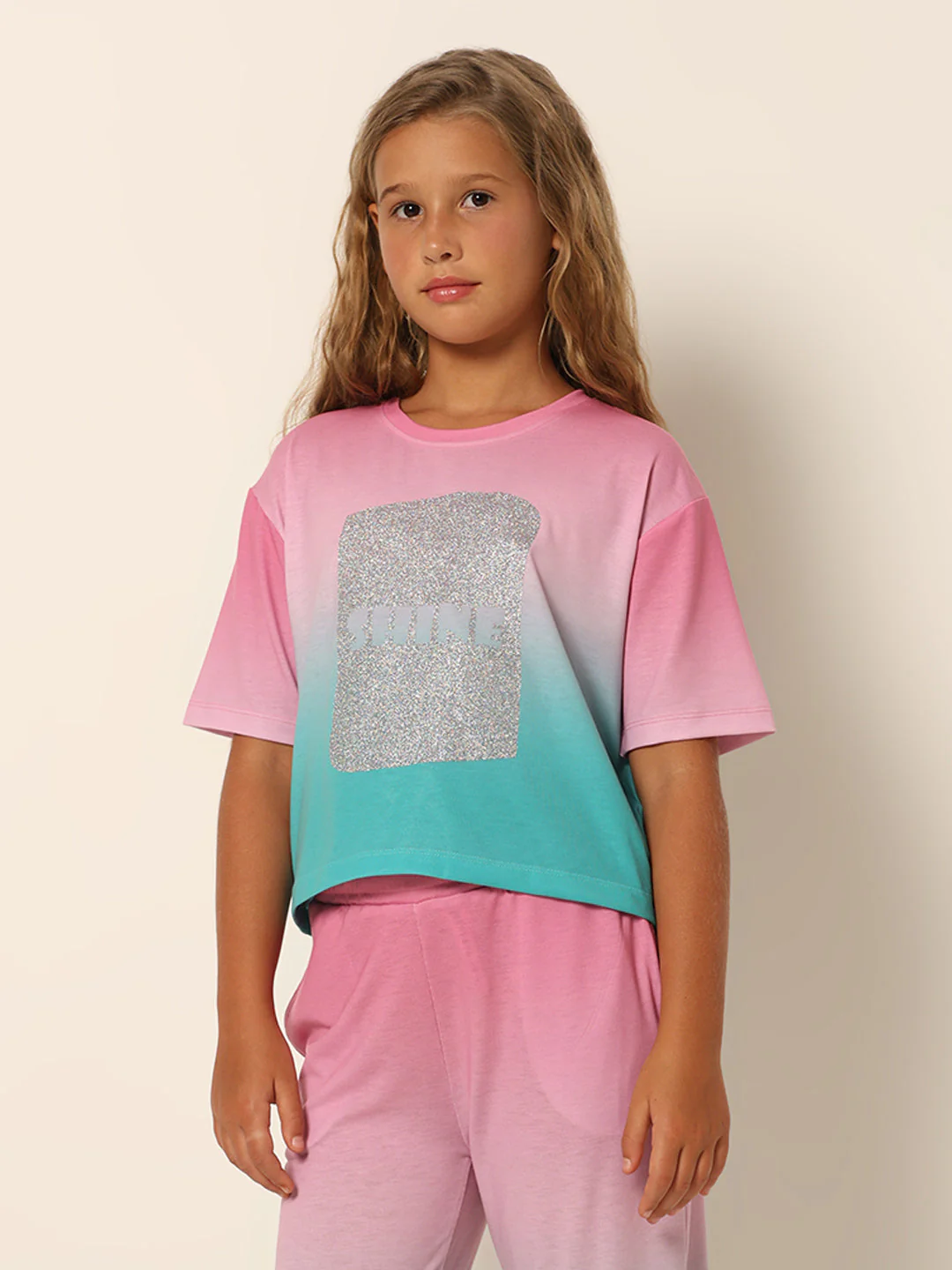GIRLS Pink Printed T-shirt - Image 2