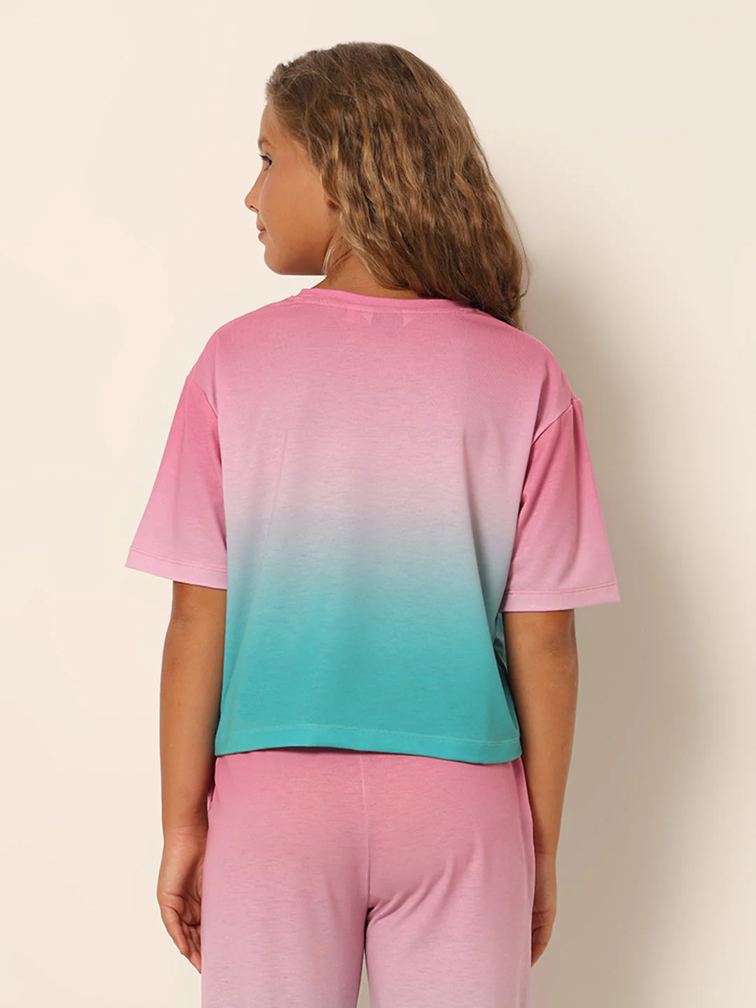 GIRLS Pink Printed T-shirt - Image 3