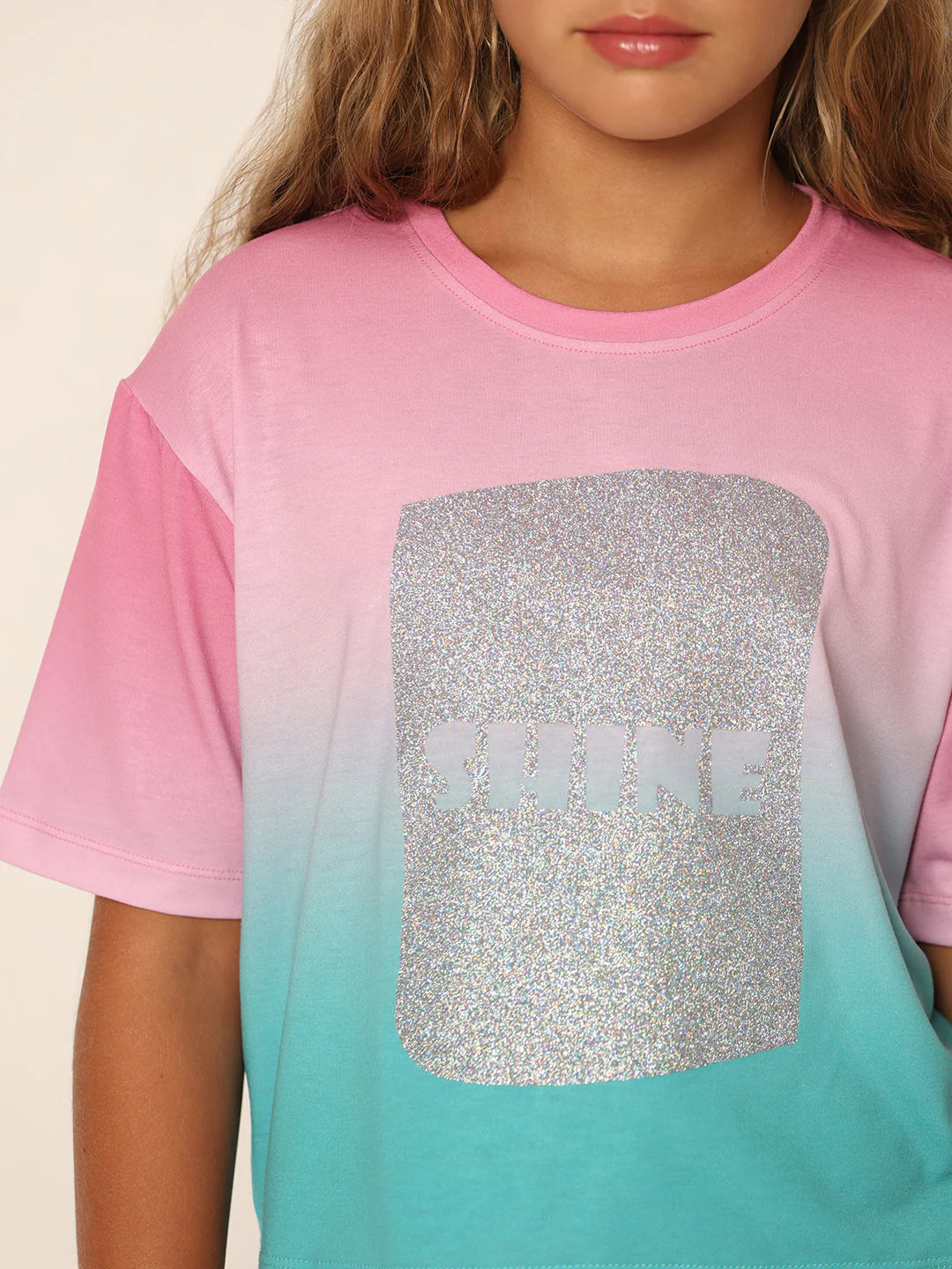 GIRLS Pink Printed T-shirt - Image 4