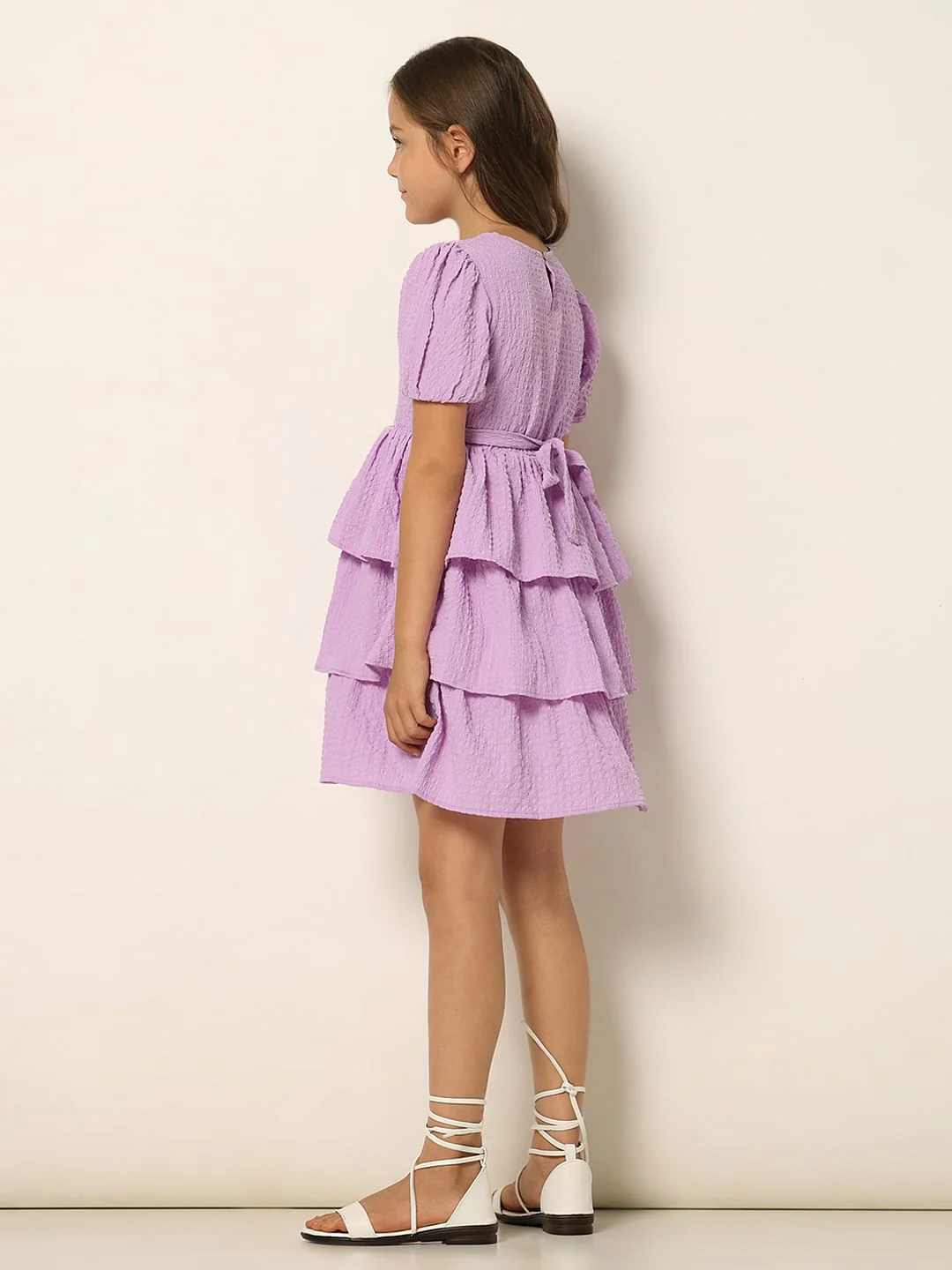 Purple Layered Fit & Flare Dress - Image 3