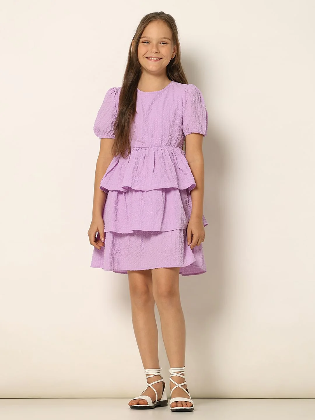 Purple Layered Fit & Flare Dress - Image 5