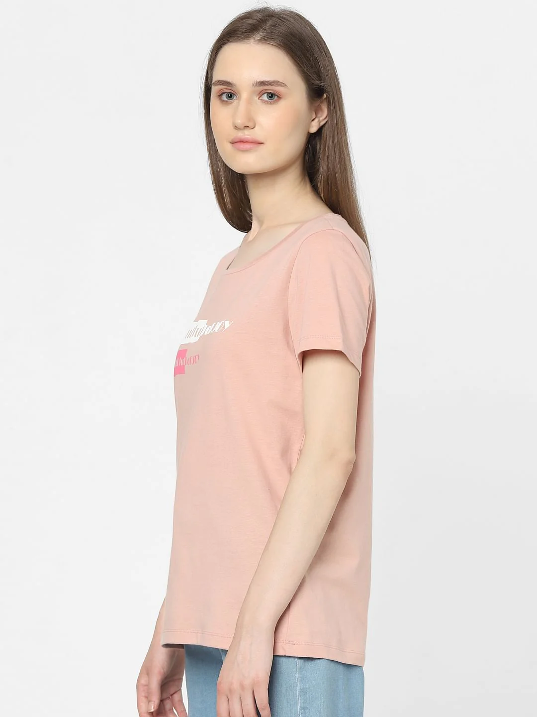 Pink Slogan Print T-Shirt - Image 2