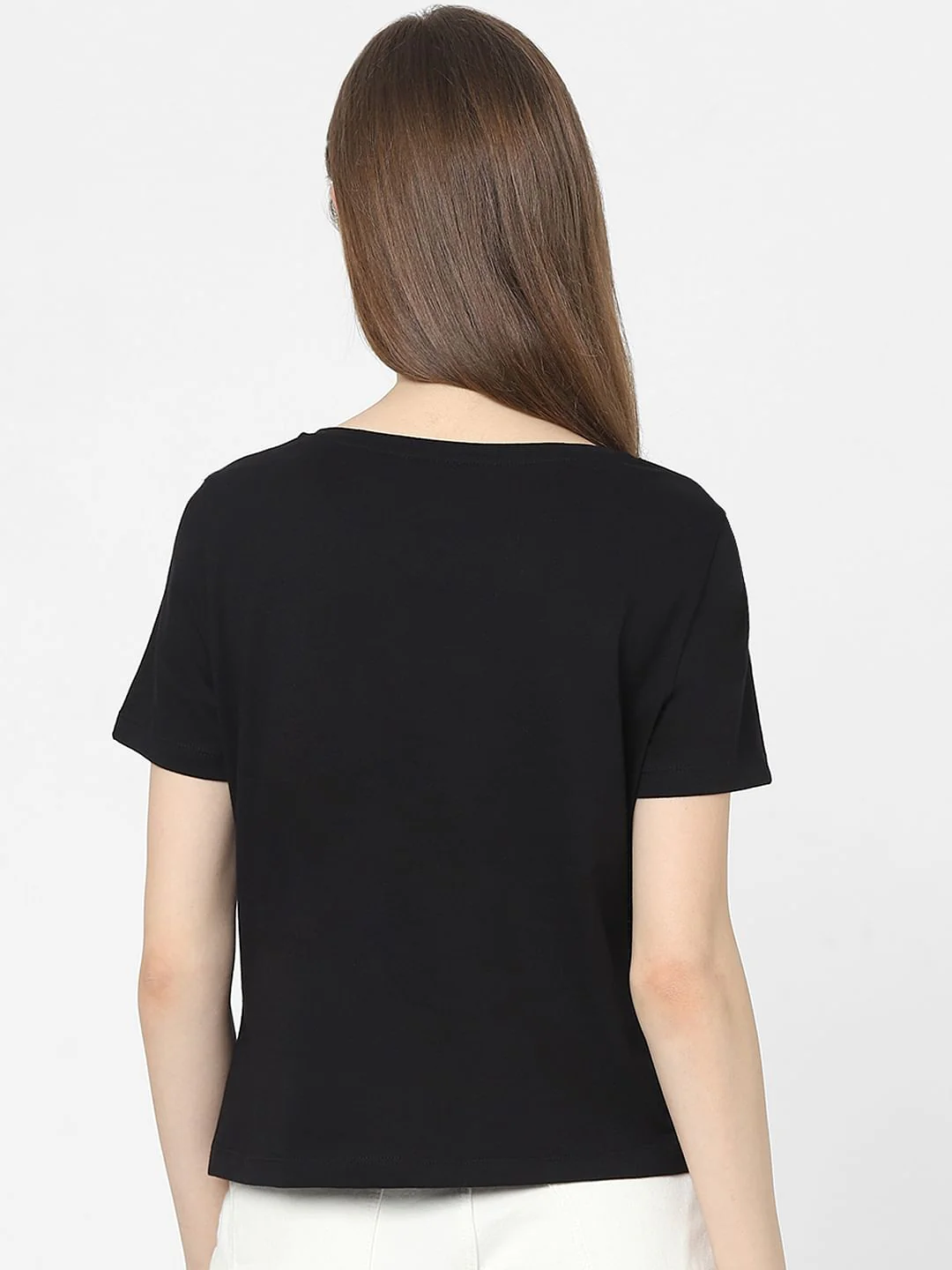 Black Slogan Print T-Shirt - Image 3