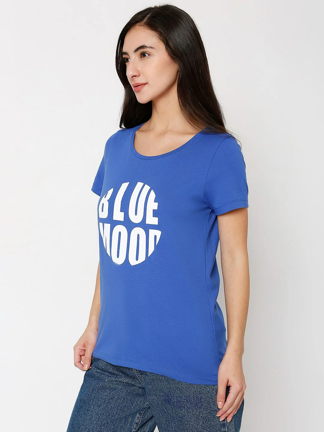 Blue Typographic Print T-Shirt - Image 2