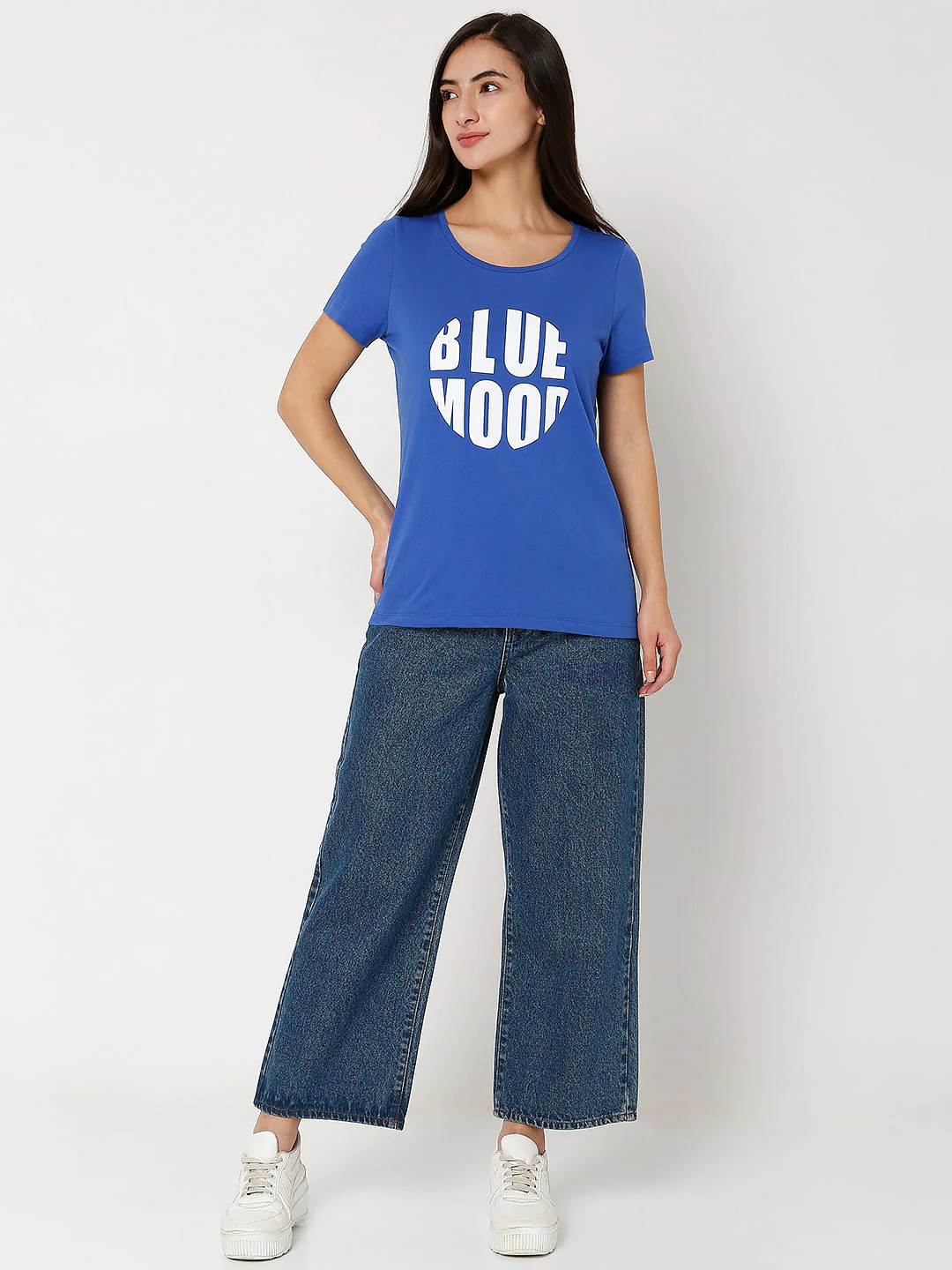 Blue Typographic Print T-Shirt - Image 4