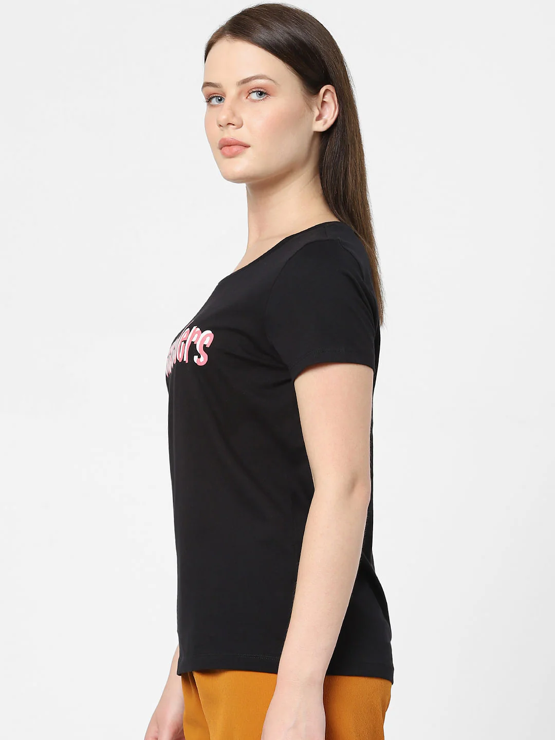 Black Typographic Print T-Shirt - Image 2