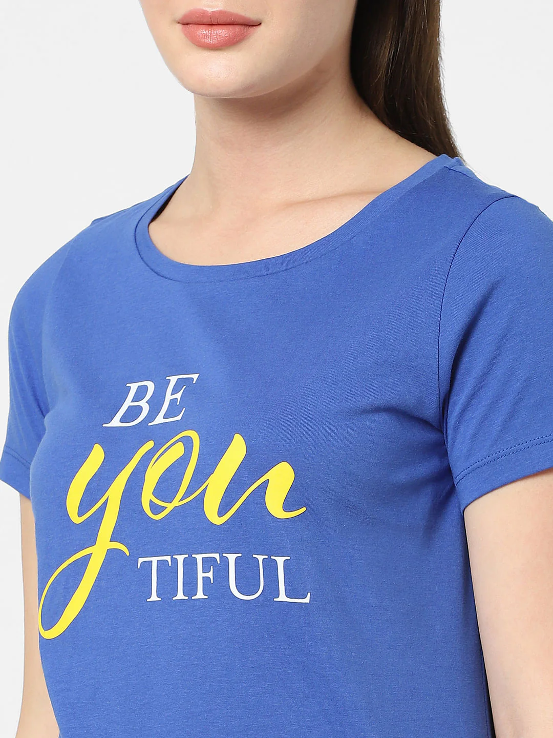 Blue Typographic Print T-Shirt - Image 4