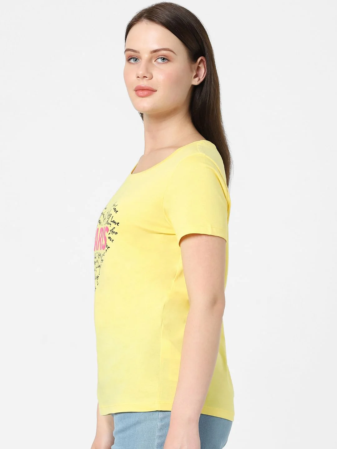 Yellow Typographic Print T-Shirt - Image 2