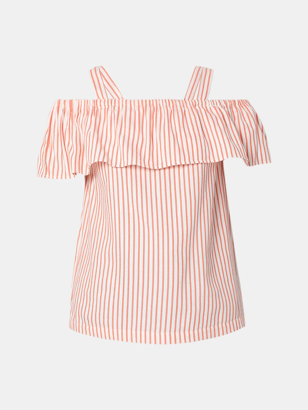 White Striped Off-Shoulder Co-Ord Set Top - Image 7