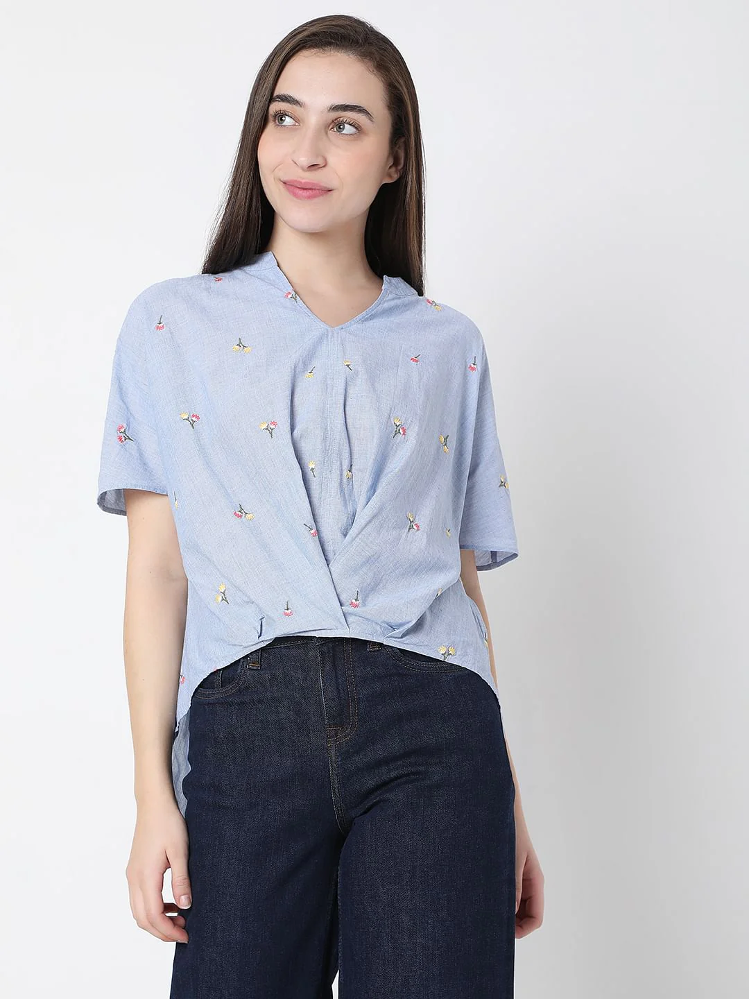 Blue Floral Top - Image 2