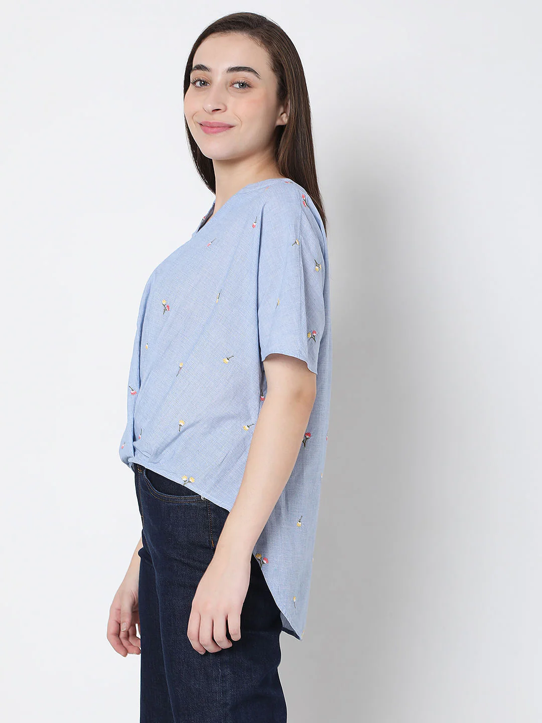 Blue Floral Top - Image 3