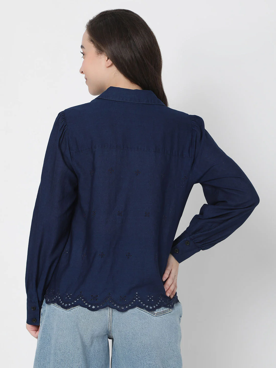 Blue Schiffli Shirt - Image 4