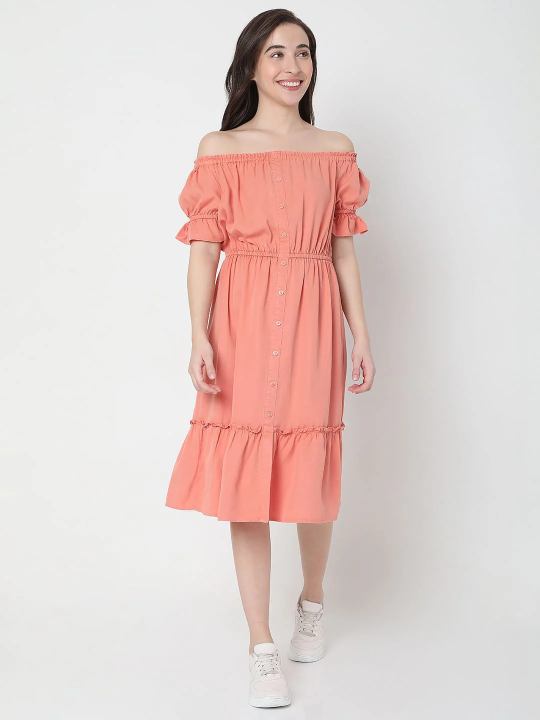 Peace Overdyed Off-Shoulder Dress - Image 2