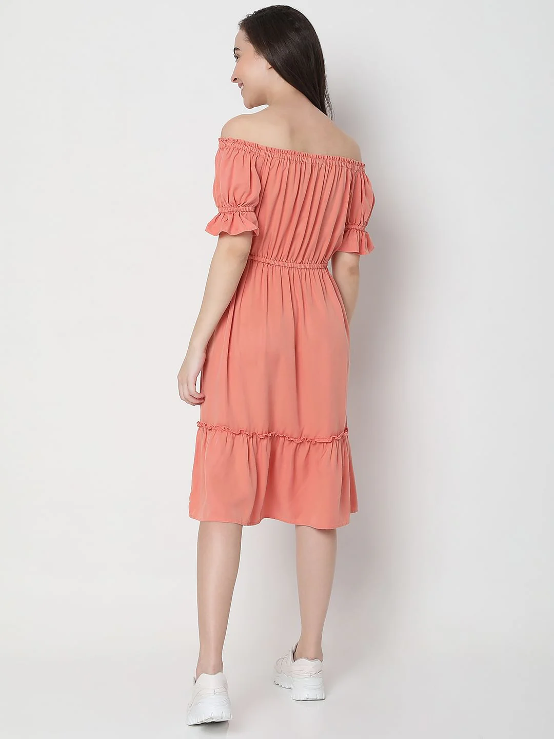 Peace Overdyed Off-Shoulder Dress - Image 4
