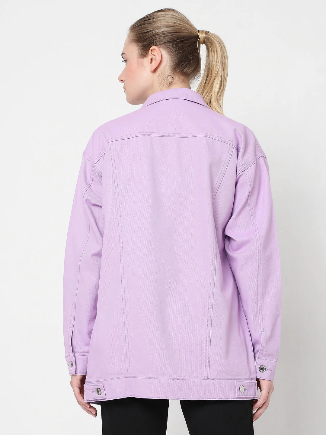 Lilac Oversized Denim Jacket - Image 4
