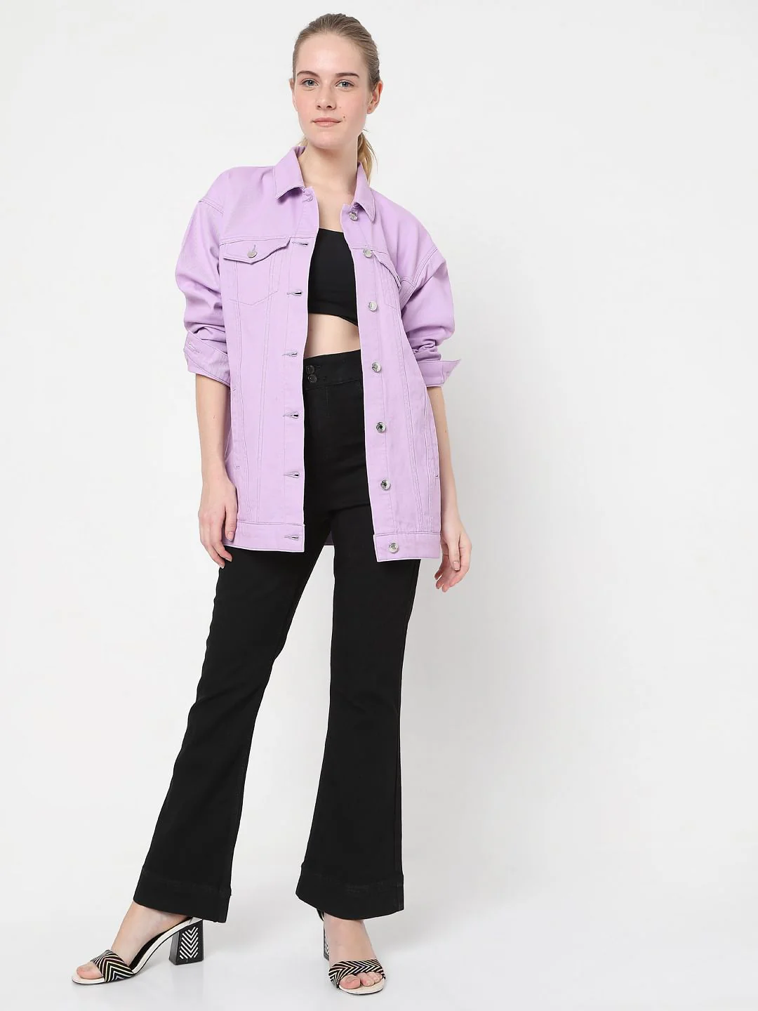 Lilac Oversized Denim Jacket - Image 5