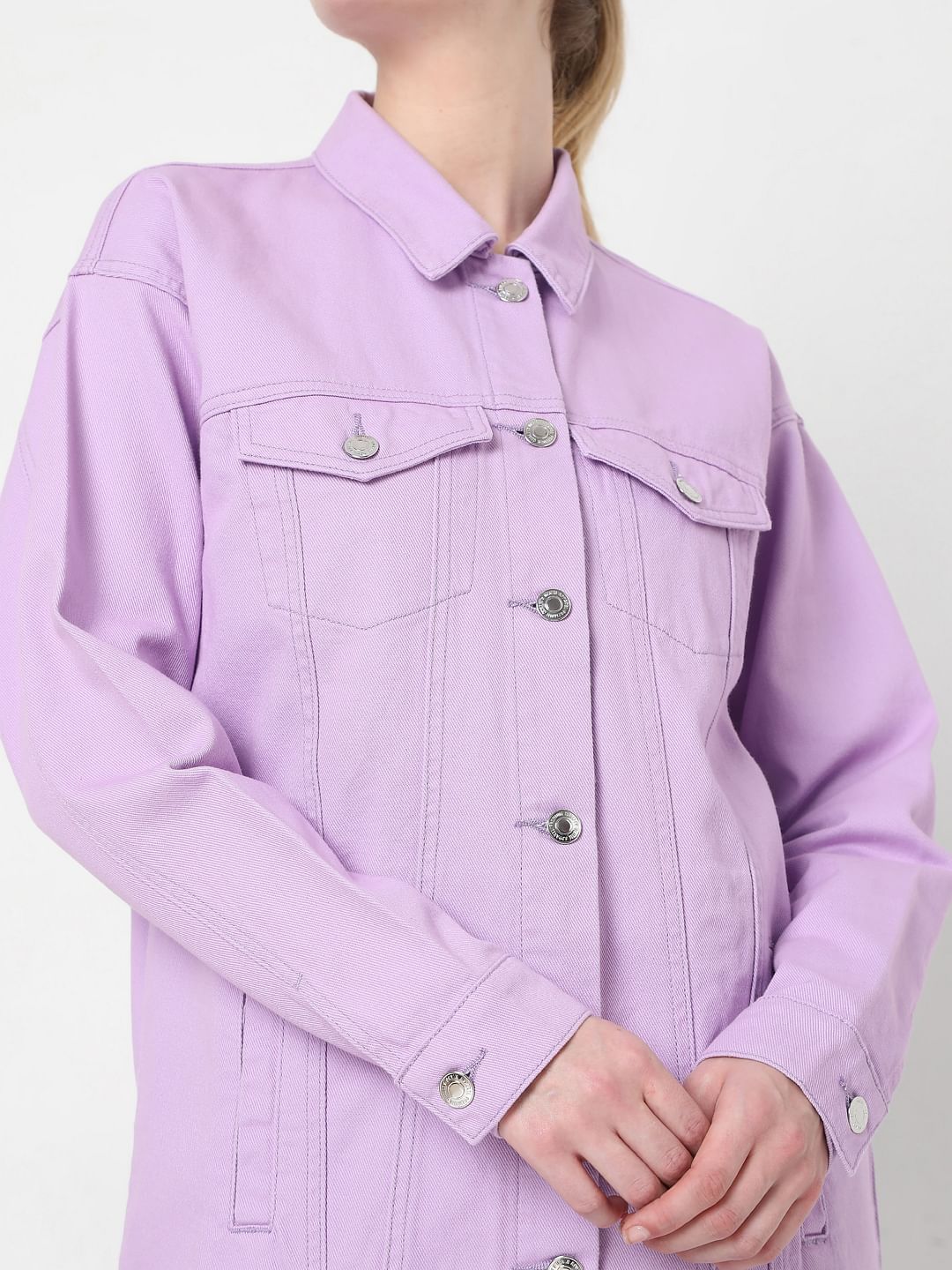 Lilac Oversized Denim Jacket - Image 6