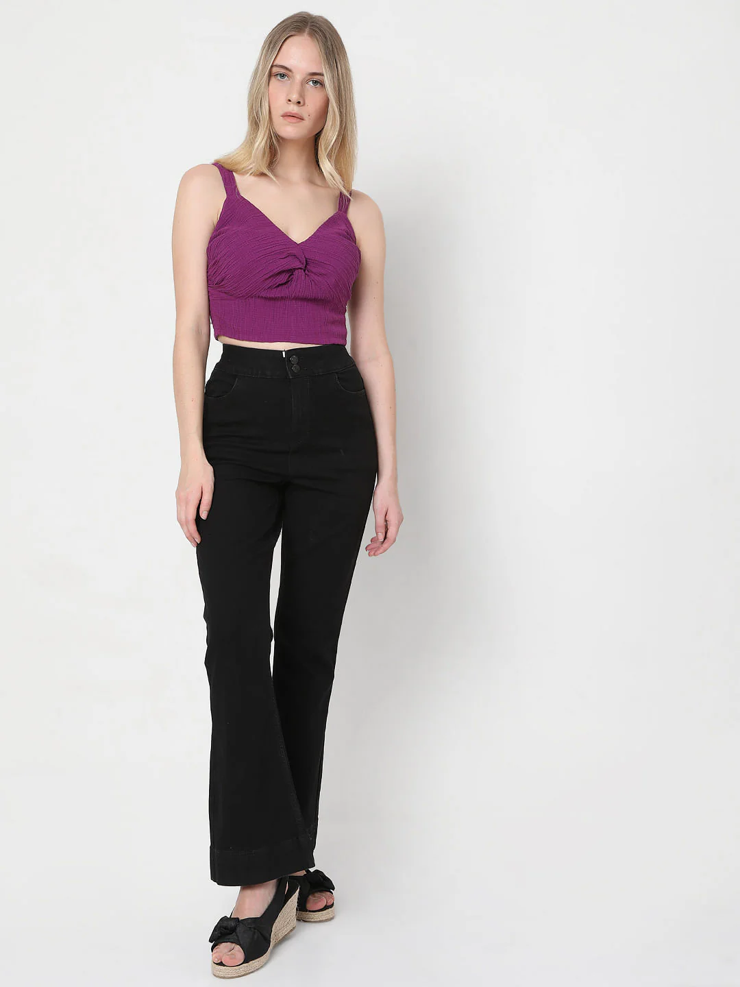 Purple Textured Crop Top - Image 5