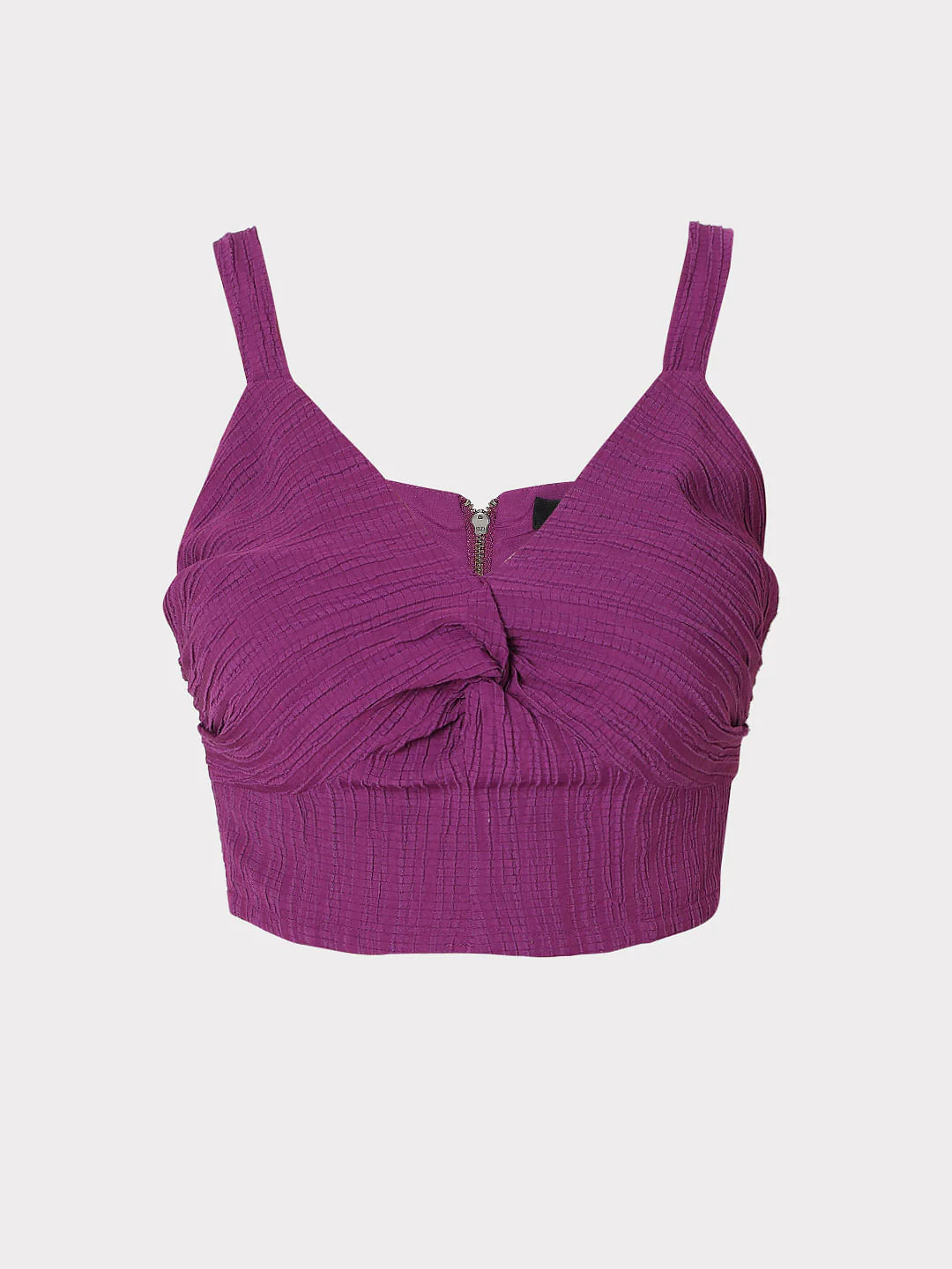 Purple Textured Crop Top - Image 7