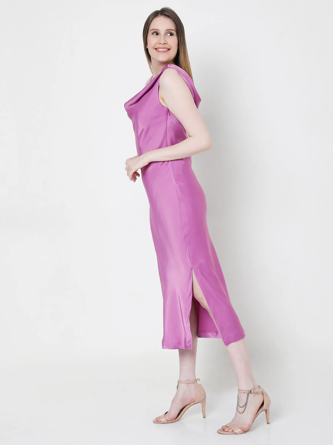Purple Bodycon Midi Dress - Image 3