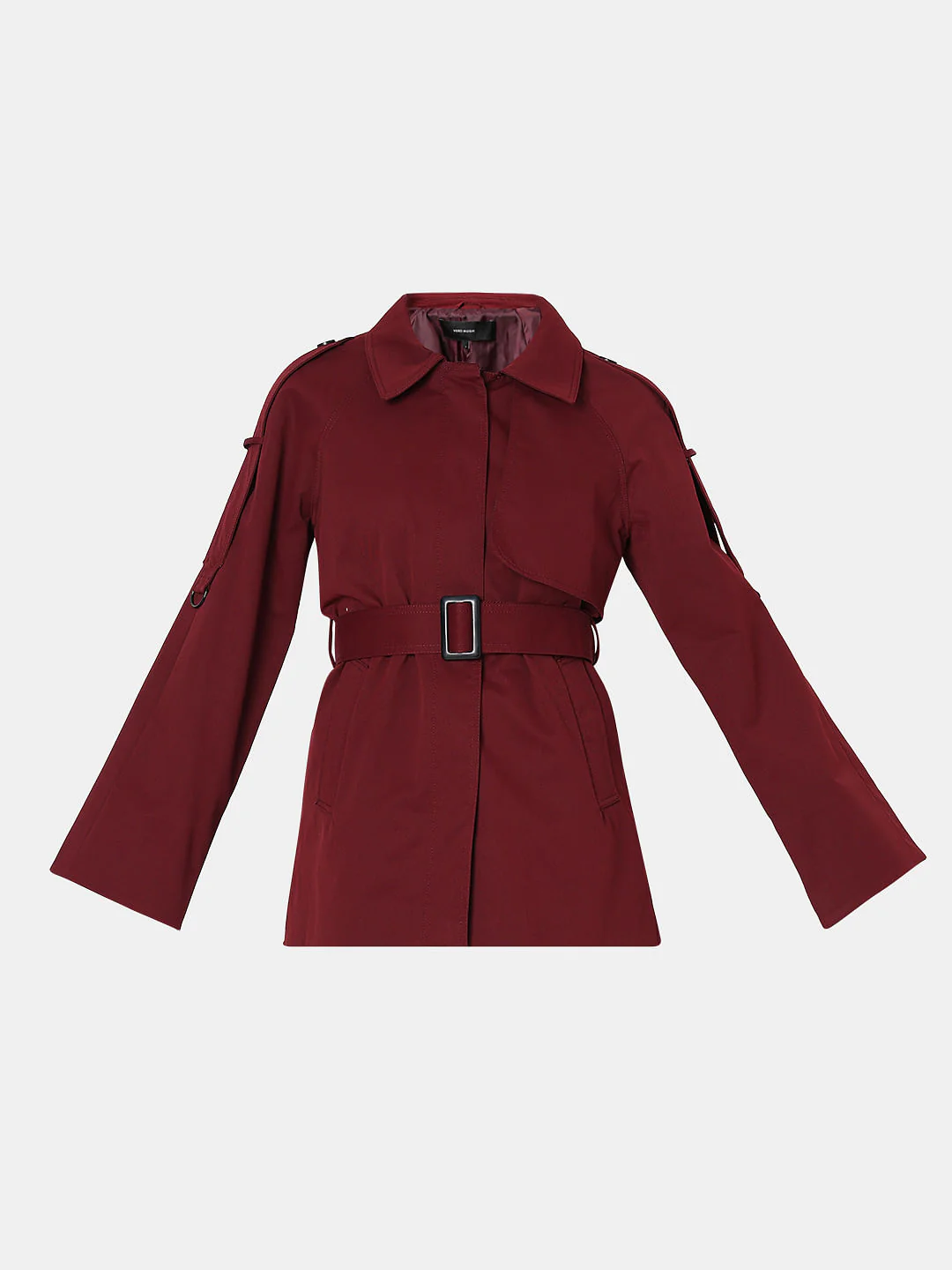 Burgundy Long Trench Coat - Image 7