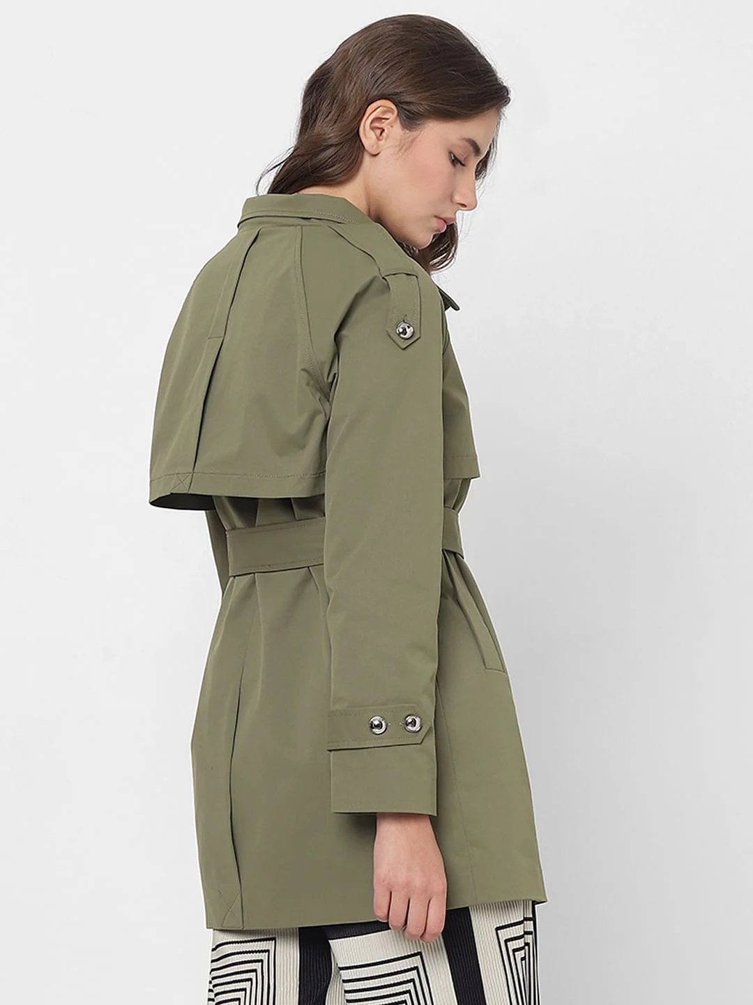 Green Belted Trench Coat - Image 4