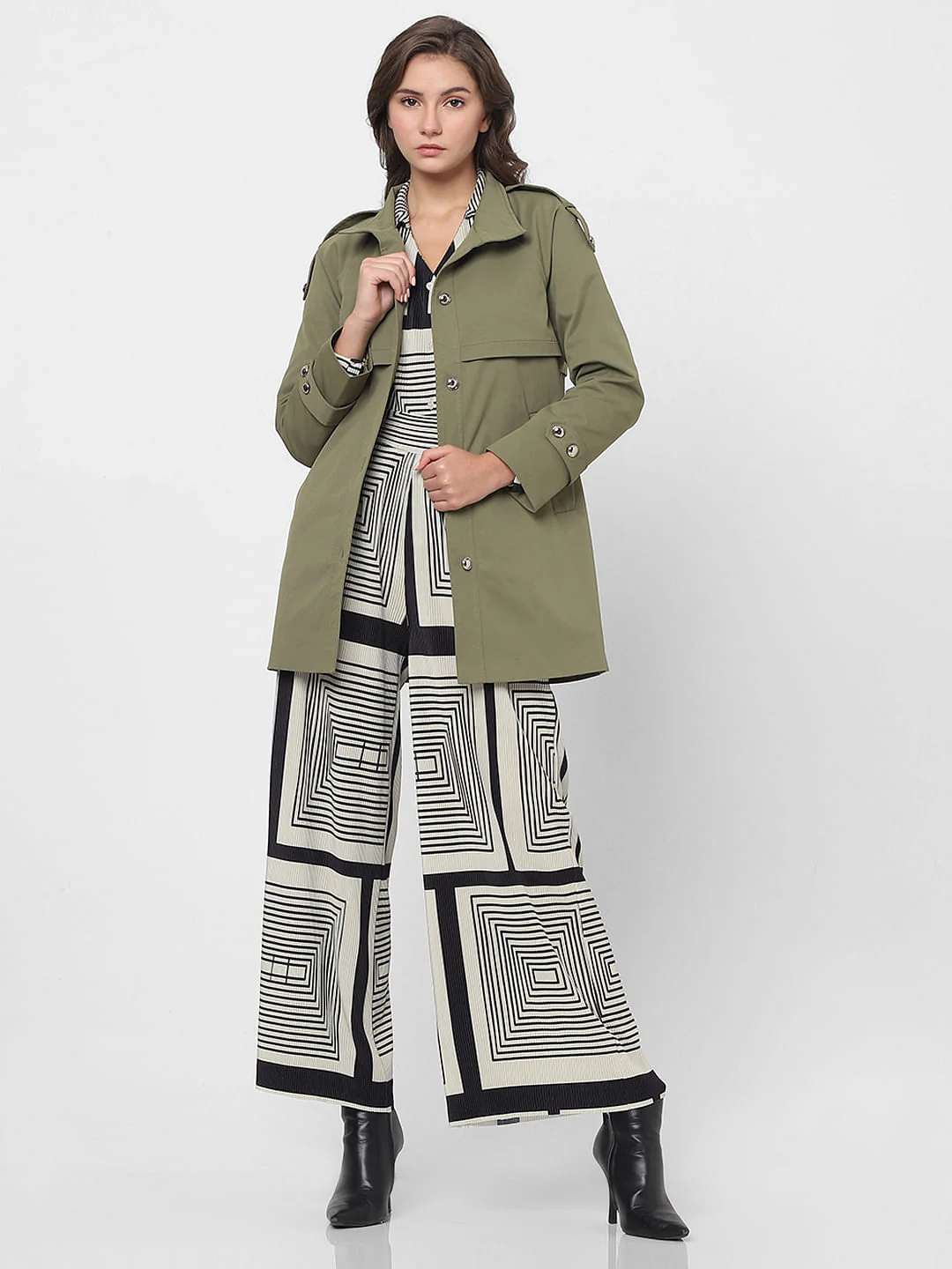 Green Belted Trench Coat - Image 5