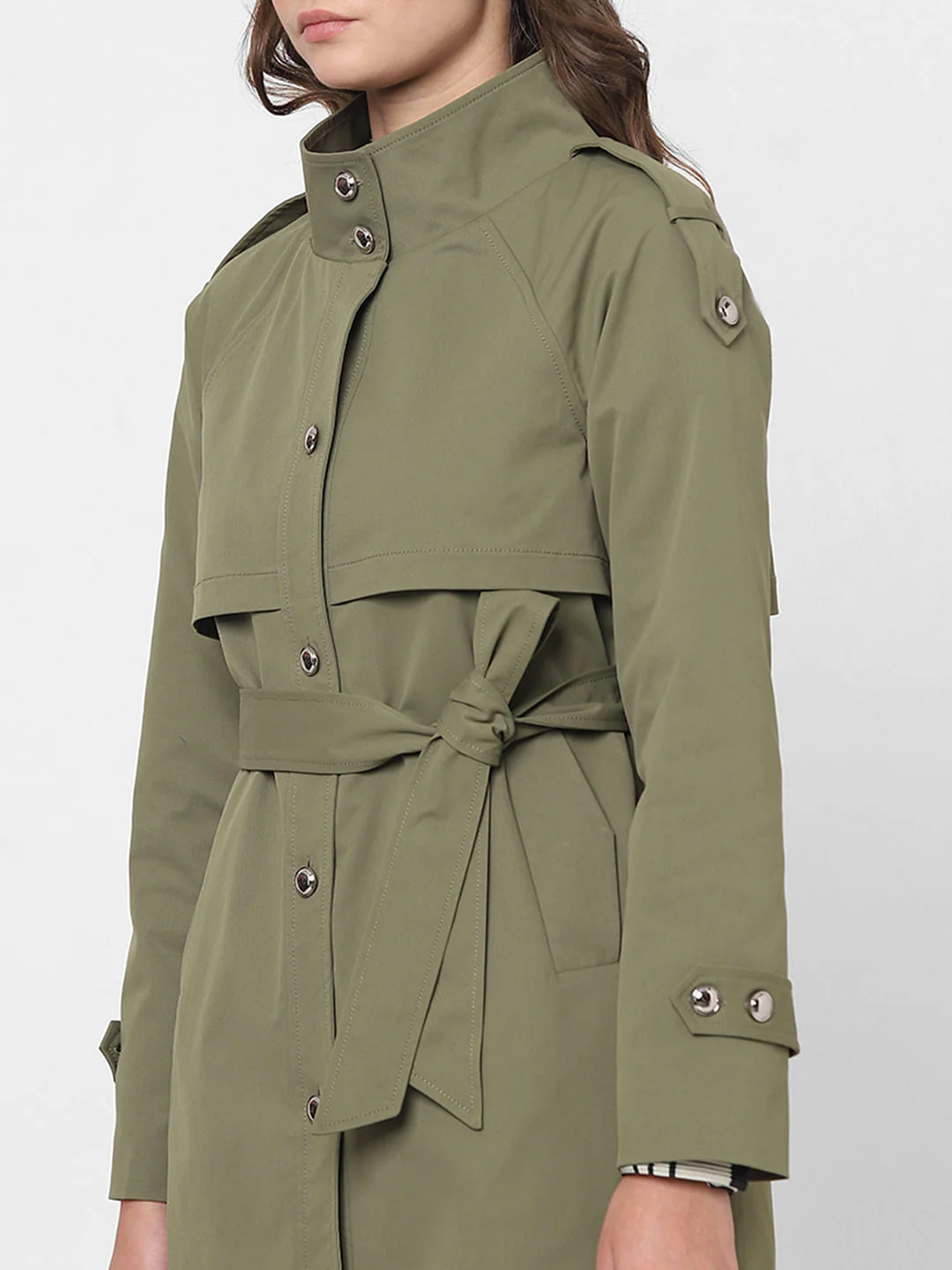 Green Belted Trench Coat - Image 6