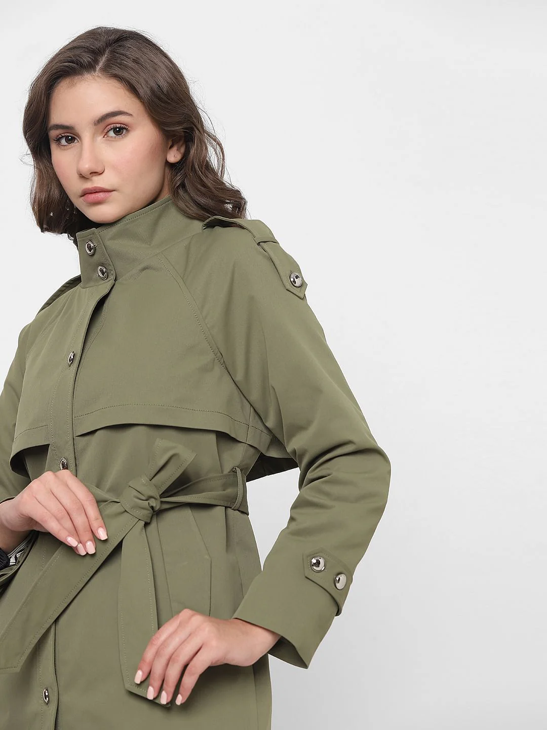 Green Belted Trench Coat - Image 8