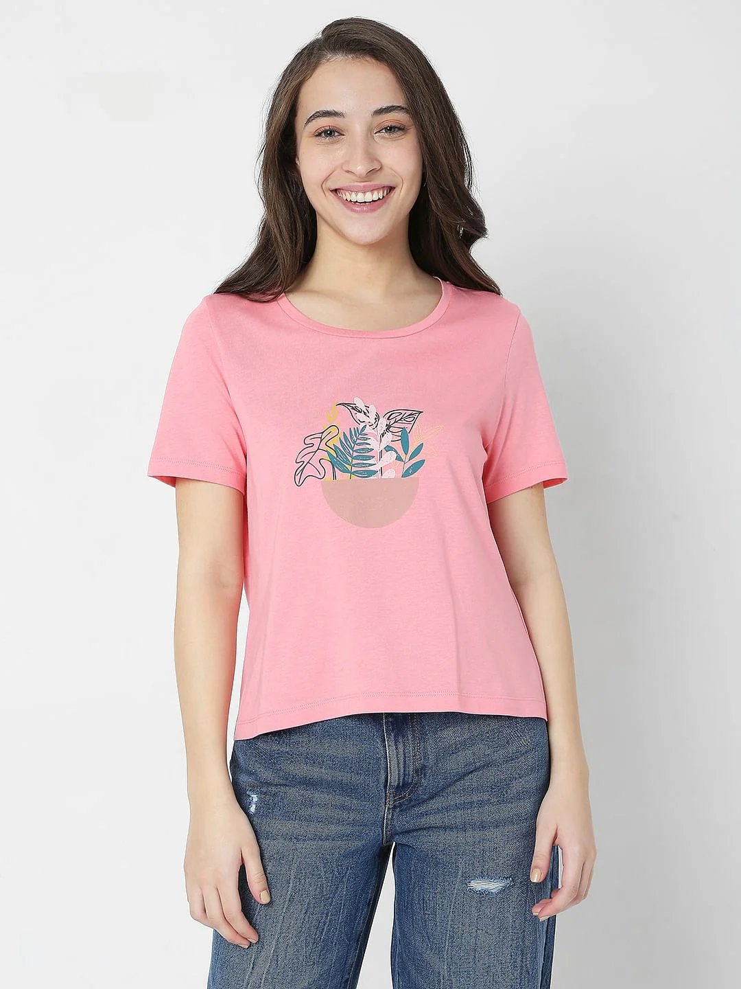 Pink Graphic Print T-Shirt - Image 2