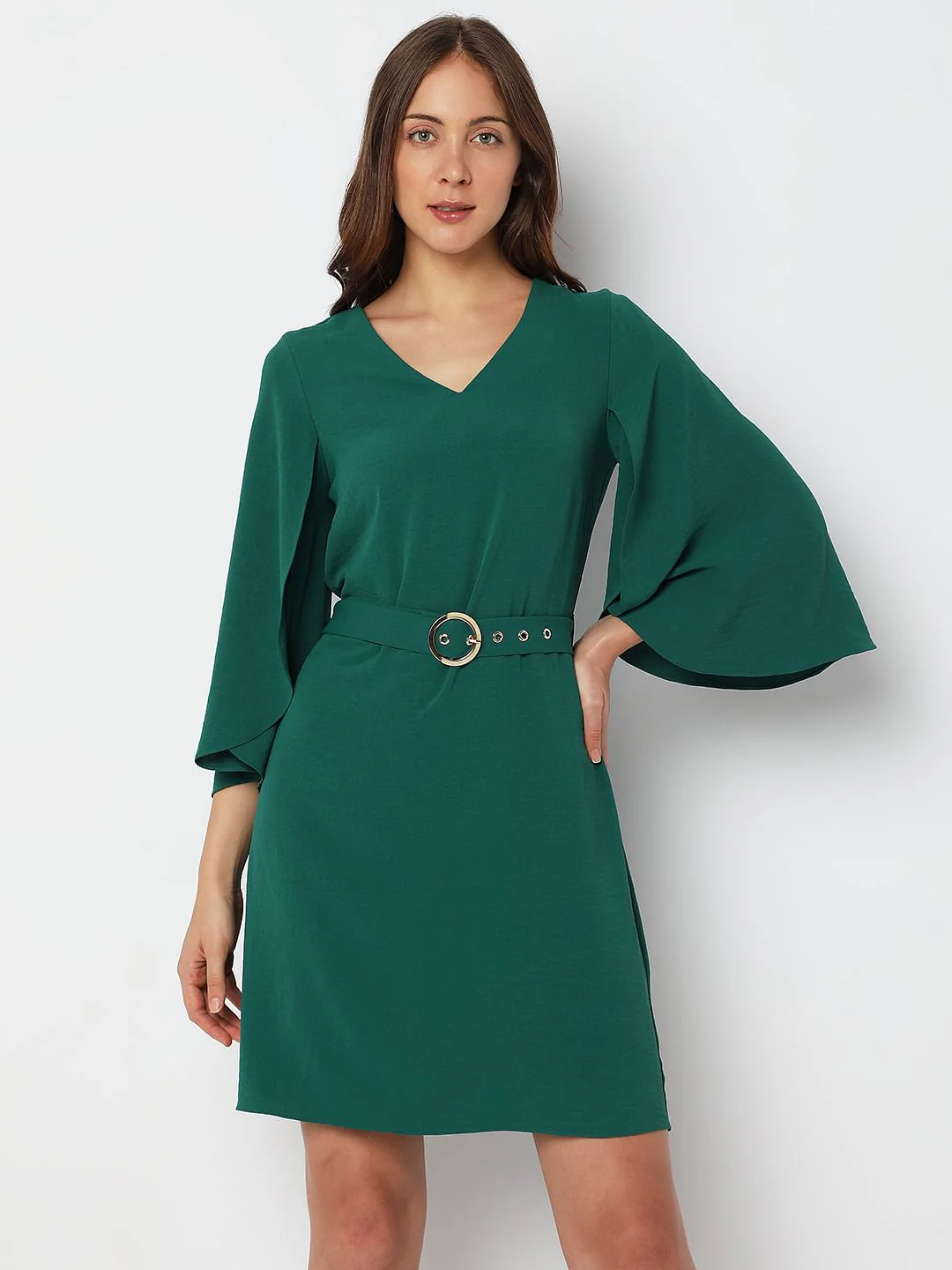 Green Fit & Flare Dress - Image 2