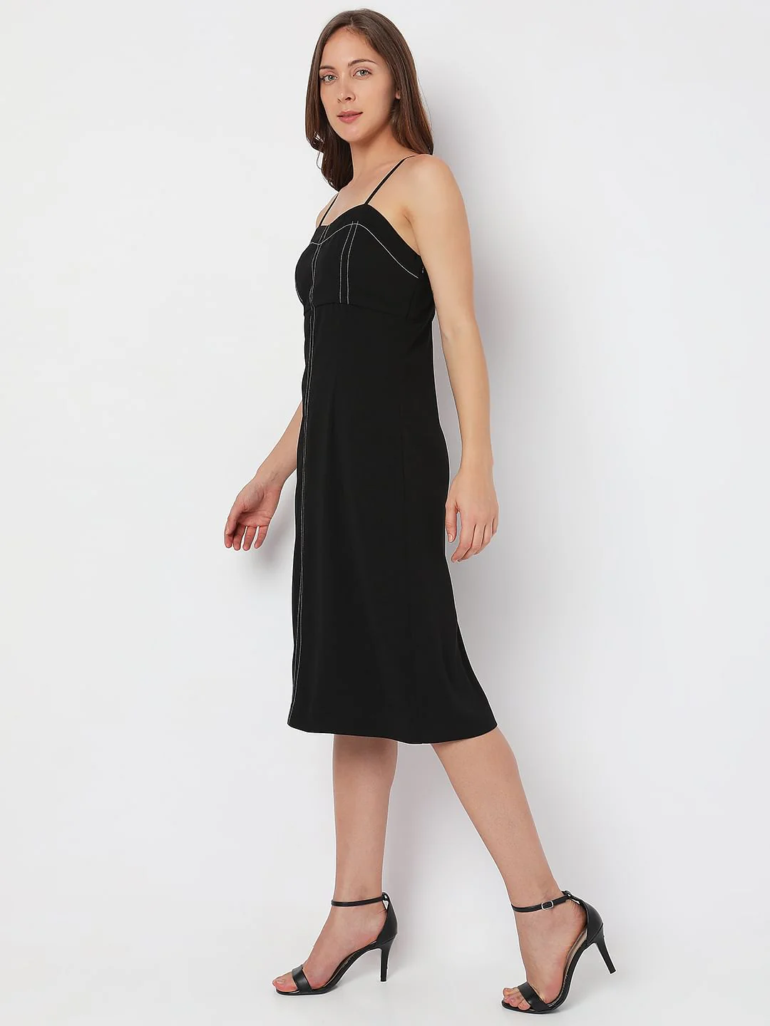 Black Midi Bodycon Dress - Image 3