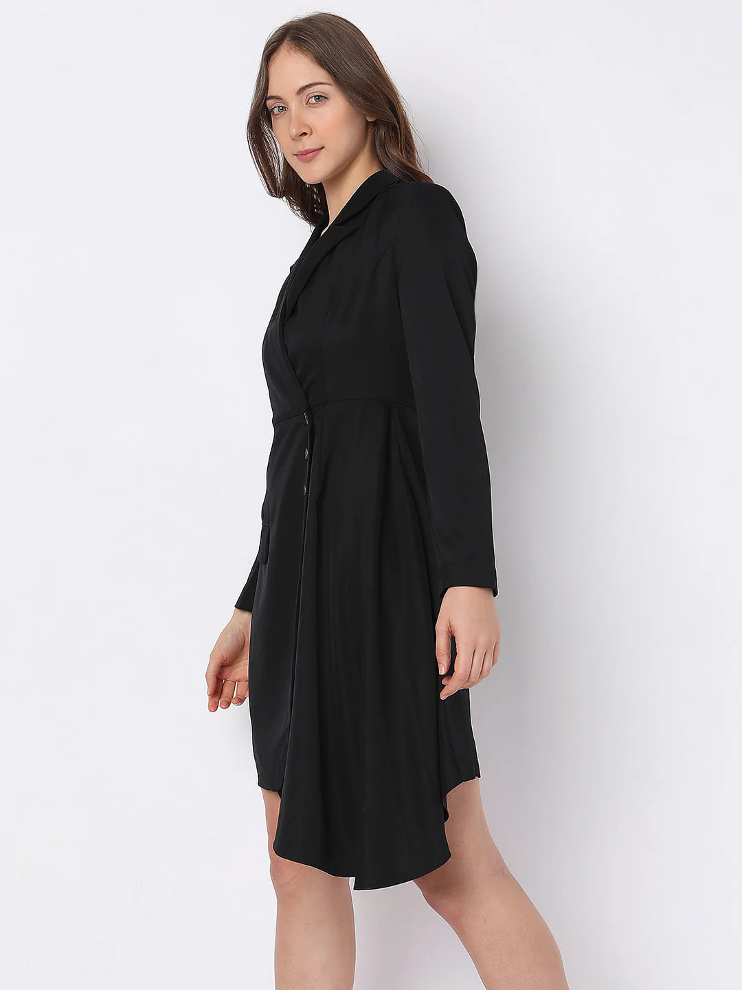 Black High-Low Blazer Dress - Image 3