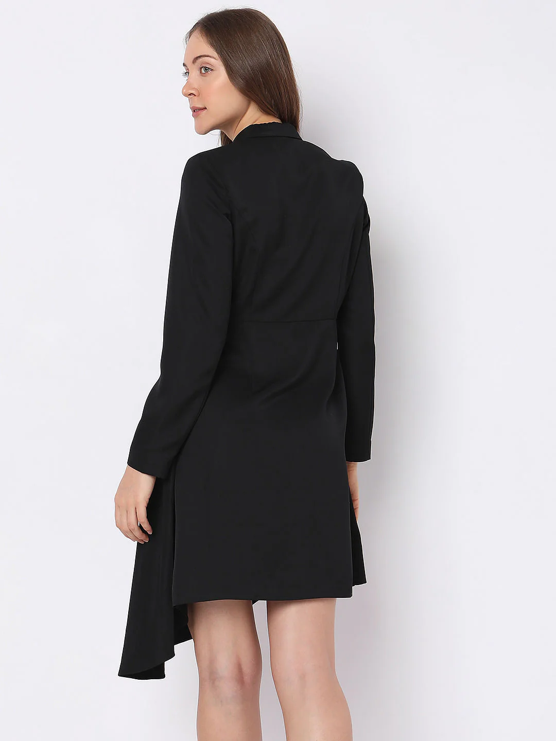 Black High-Low Blazer Dress - Image 4