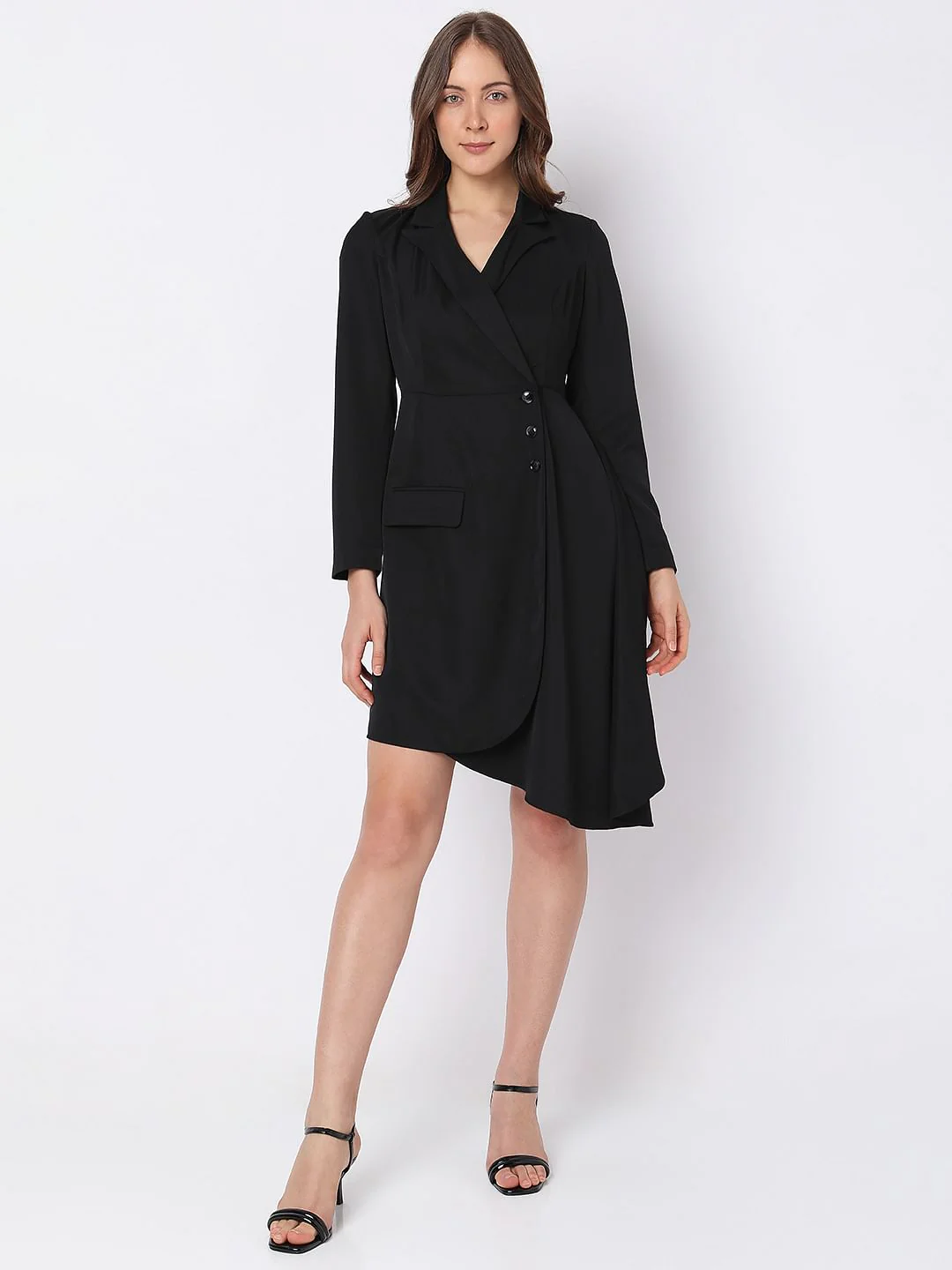 Black High-Low Blazer Dress - Image 5