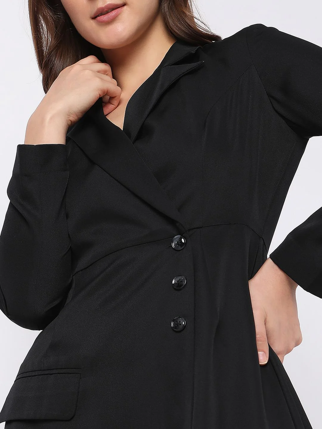 Black High-Low Blazer Dress - Image 6