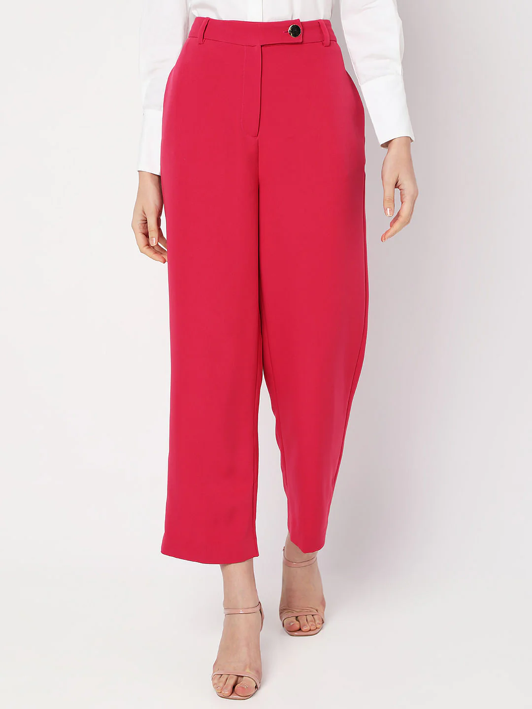 Pink High Rise Straight Fit Co-Ord Set Pants - Image 2
