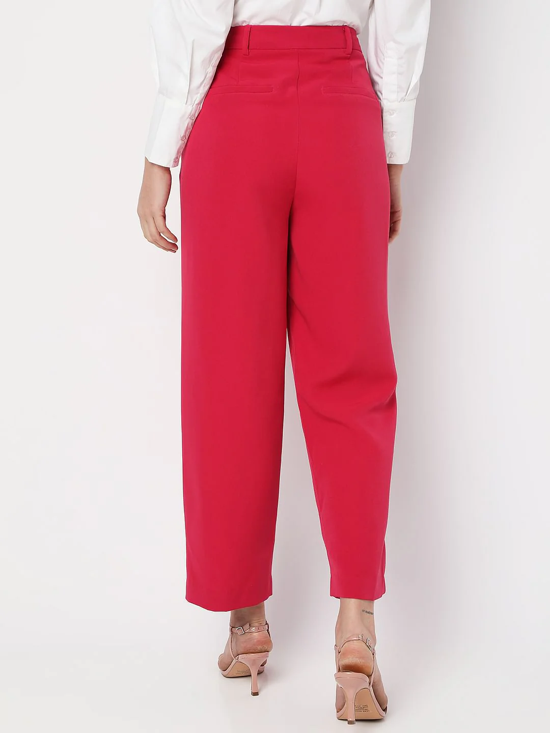 Pink High Rise Straight Fit Co-Ord Set Pants - Image 4