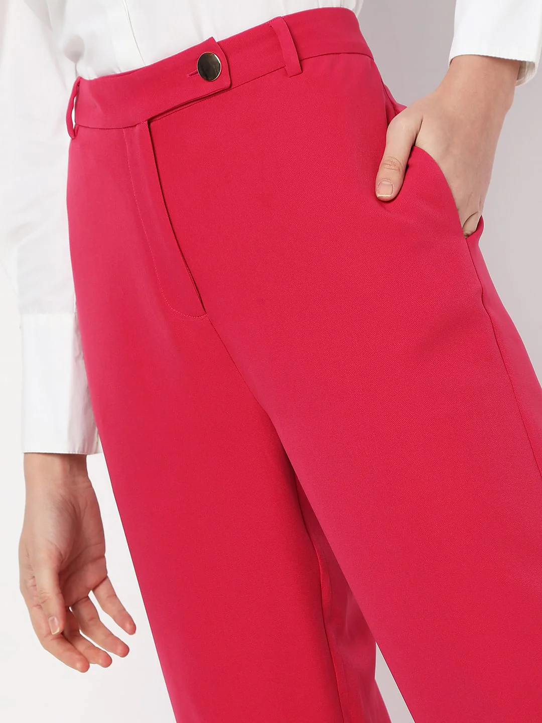 Pink High Rise Straight Fit Co-Ord Set Pants - Image 5