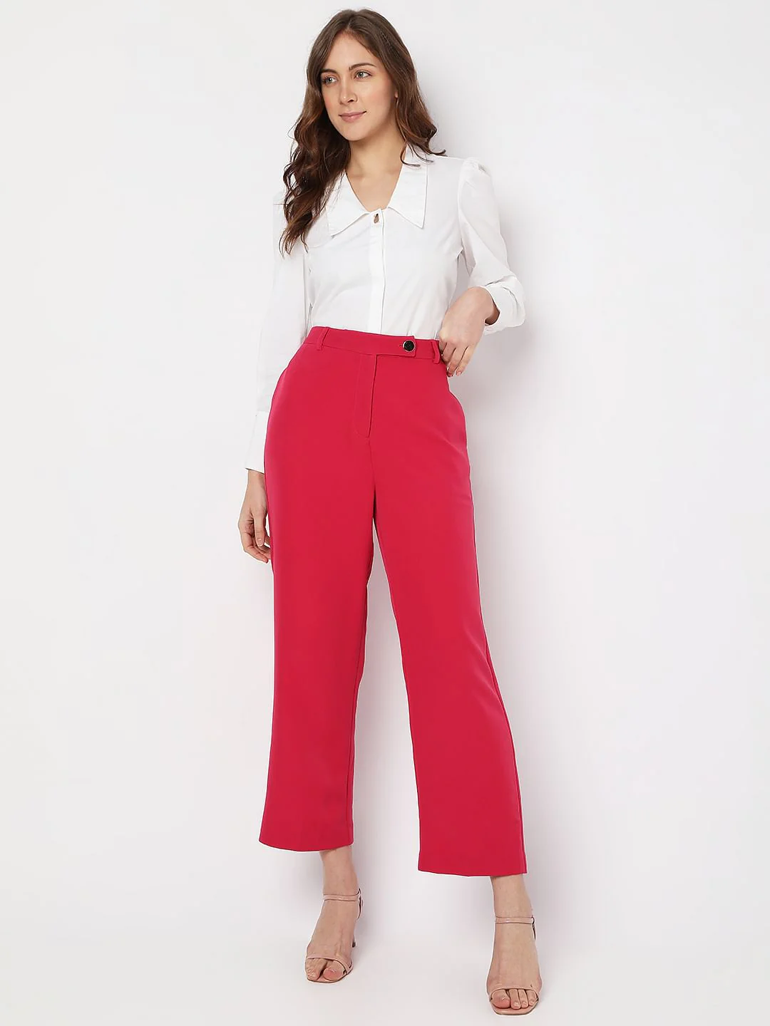 Pink High Rise Straight Fit Co-Ord Set Pants - Image 6