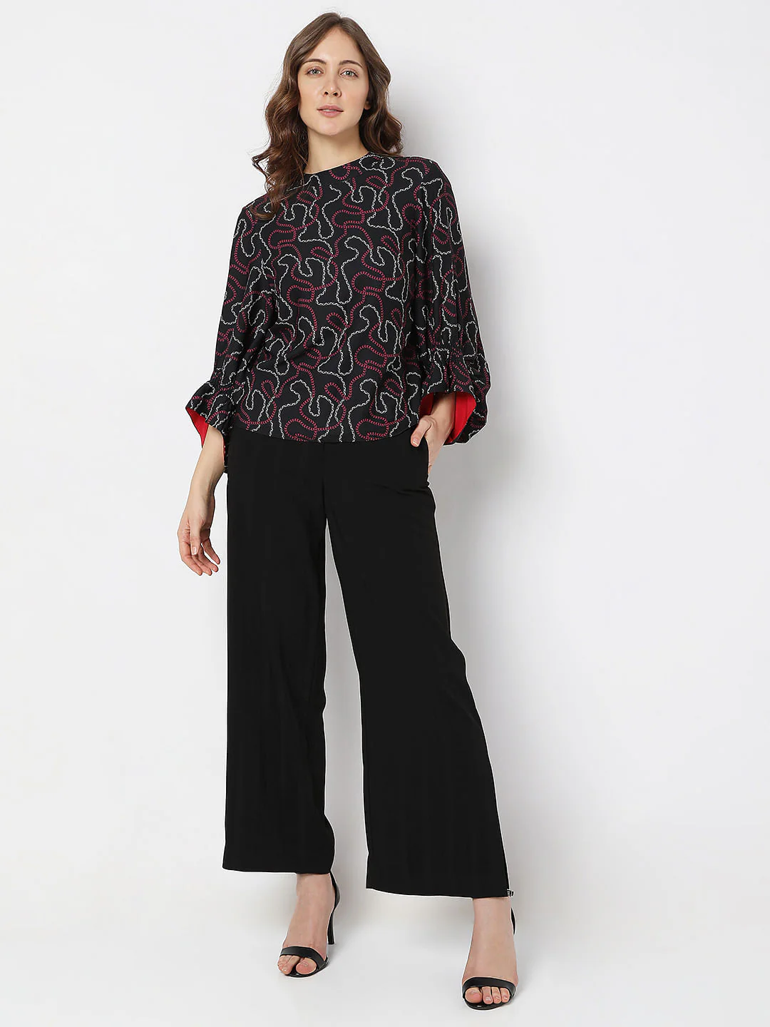 Black Chain Print Top - Image 5
