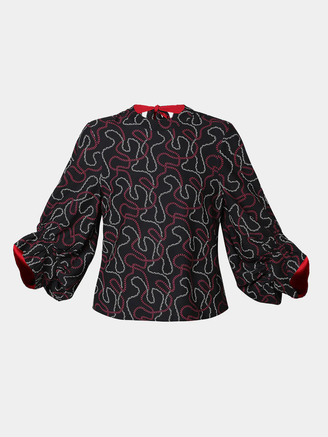 Black Chain Print Top - Image 7