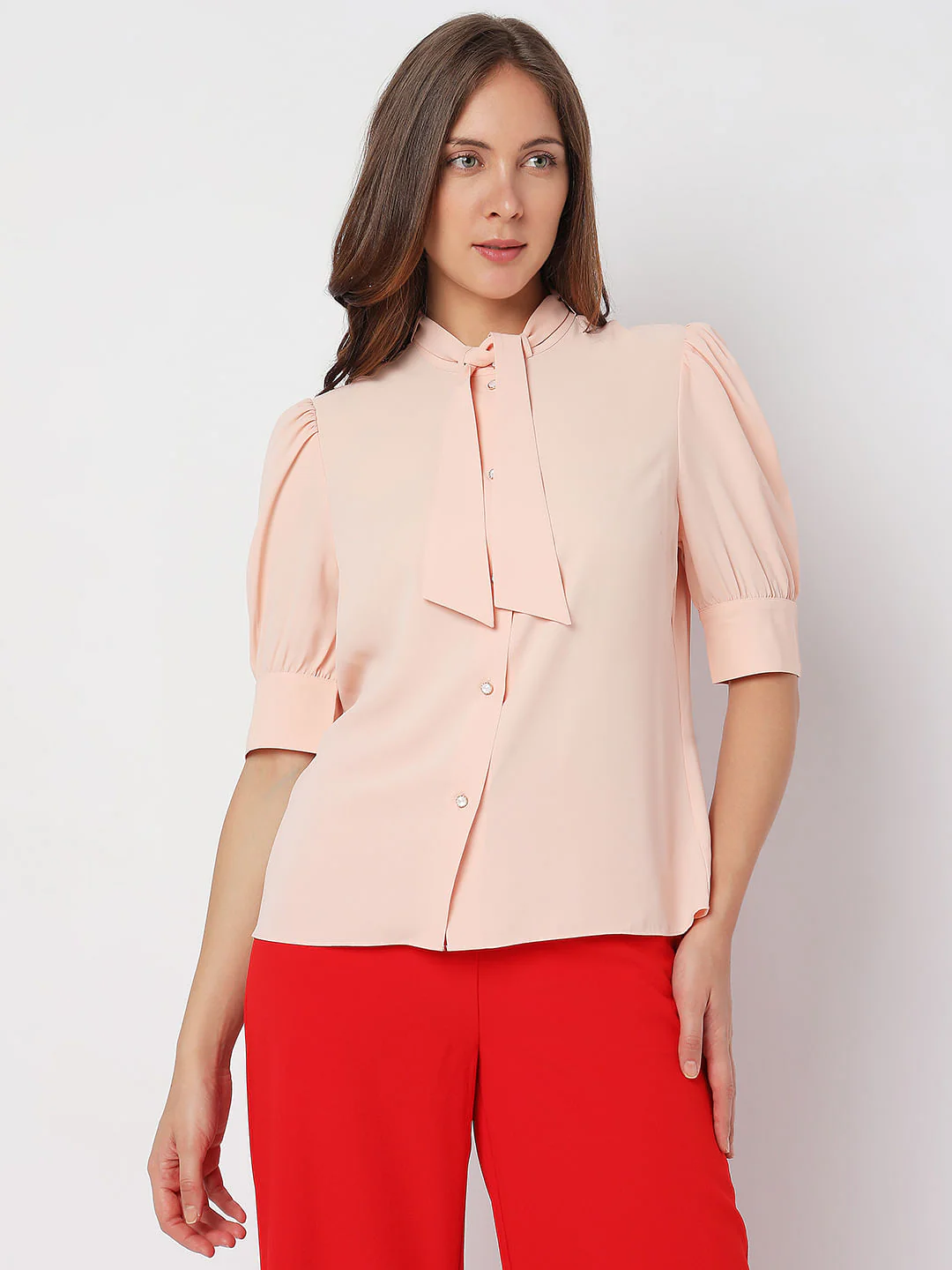 Peach Tie-Up Shirt - Image 2