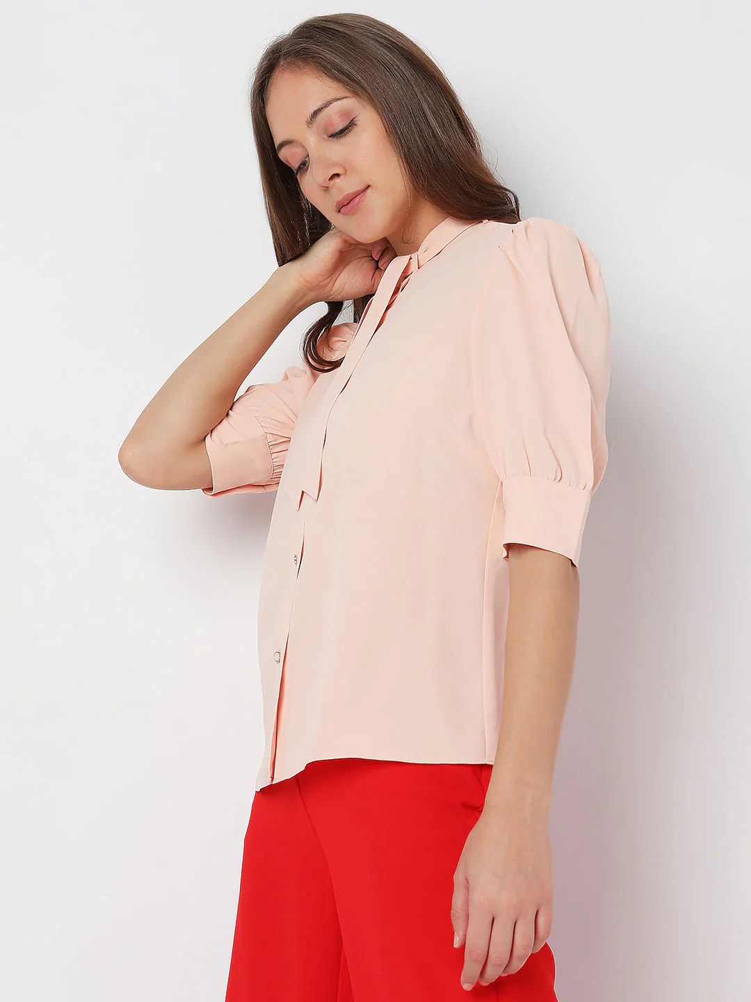 Peach Tie-Up Shirt - Image 3