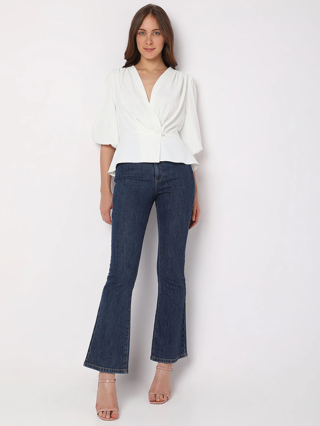 White Puff Sleeves Top - Image 5