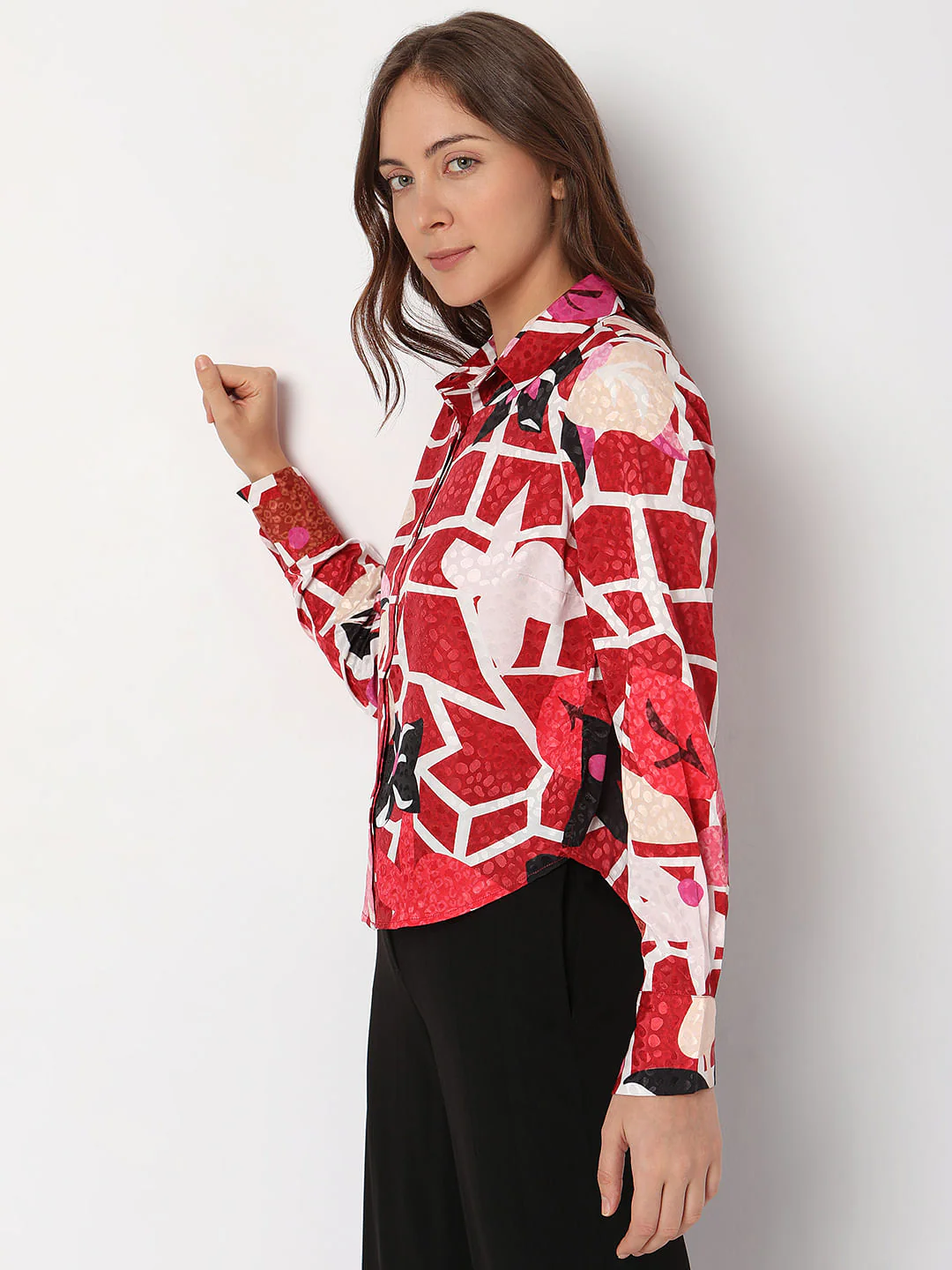 Red Printed Shirt - Image 3