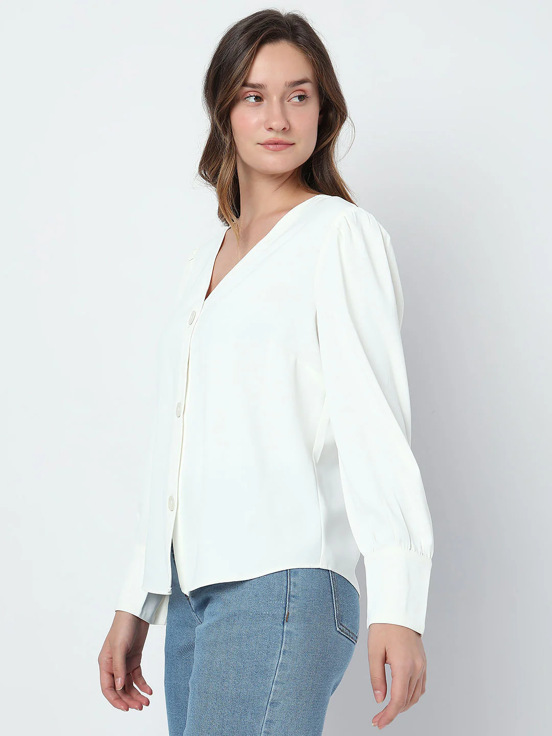 Off-White Puff Sleeves Shirt - Image 3